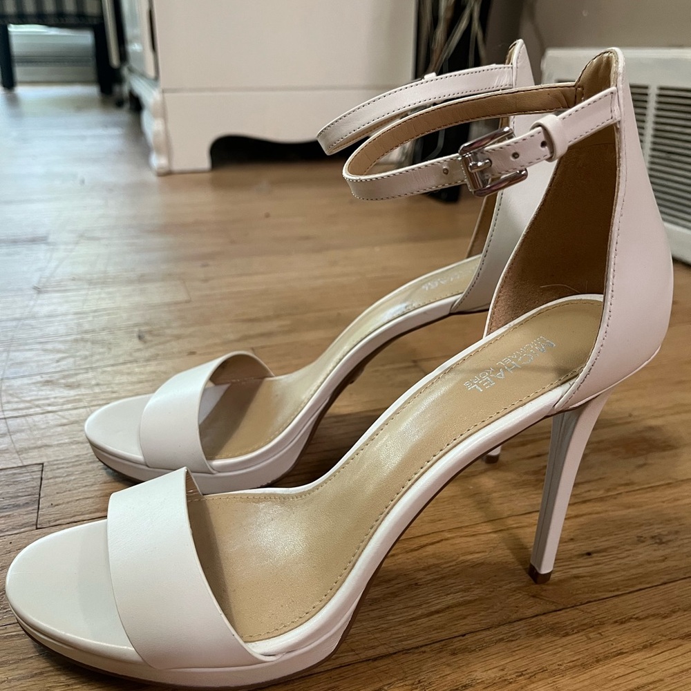 Michael Kors White Ankle Strap Heels